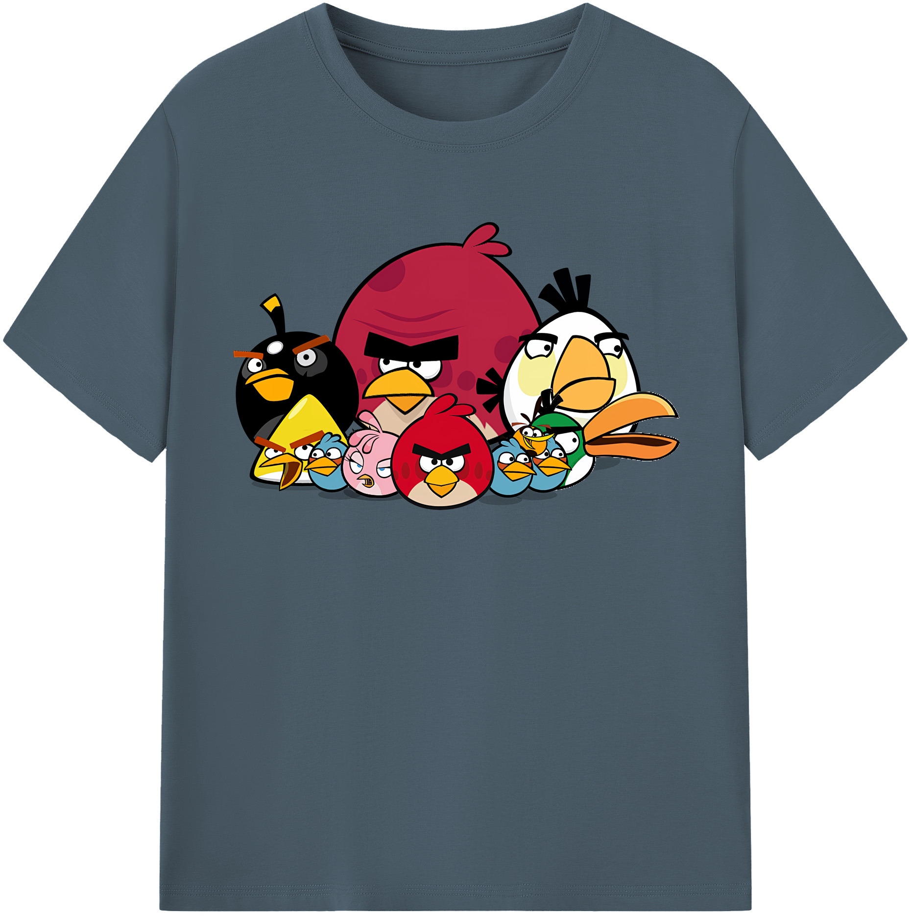 （画像用） Angry Birds アングリーバード 綿100％半袖Tシャツ（フロントプリント）